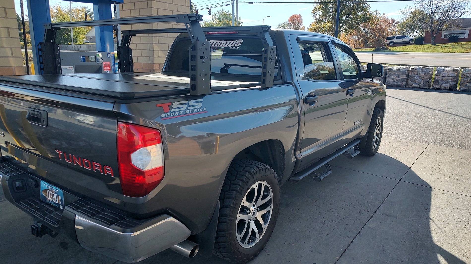2024 Tacoma Rear View mirror camera + Kuat Ibex bed rack Zimmerman Tundra