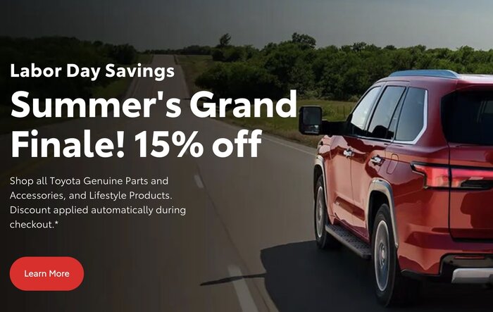 Toyota OEM Parts Labor Dale Sale - 15% off with free shipping