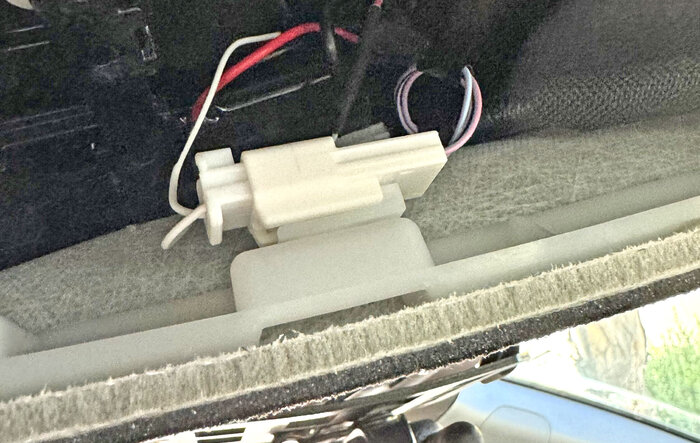 Installed dash cam using factory pigtail connector