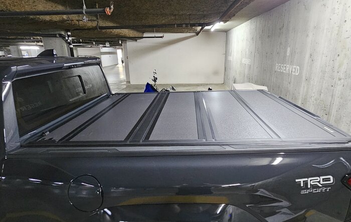 6' Foot Bed Toyota OEM Tonneau Cover Installed (Part Number # PT954-35241) on 2024 Tacoma TRD Sport