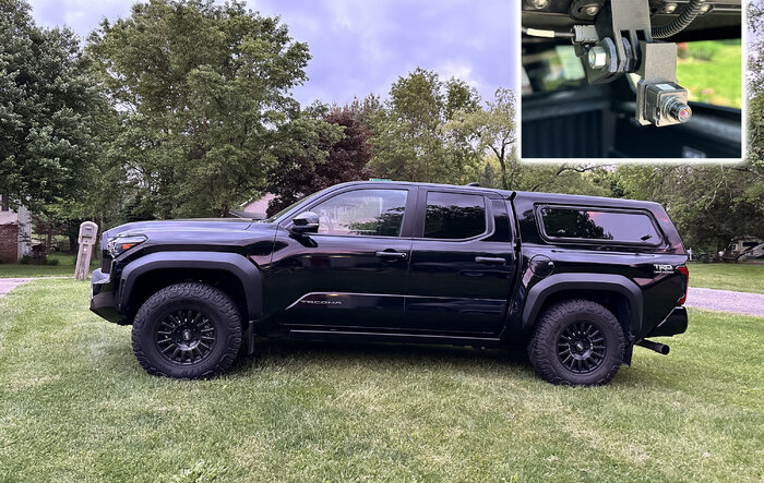 Digital Rearview and Bed Camera Relocation with my Topper on 2024 Tacoma